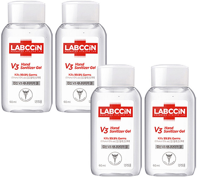 랩신 V3 새니타이저 겔 손소독제, 60ml, 4개