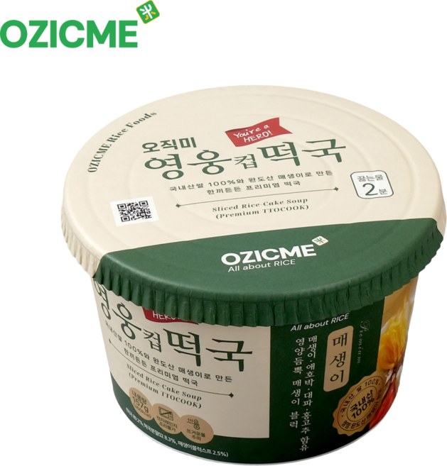 오직미 영웅컵떡국 6개입 매생이 즉석떡국, 950g, 1박스