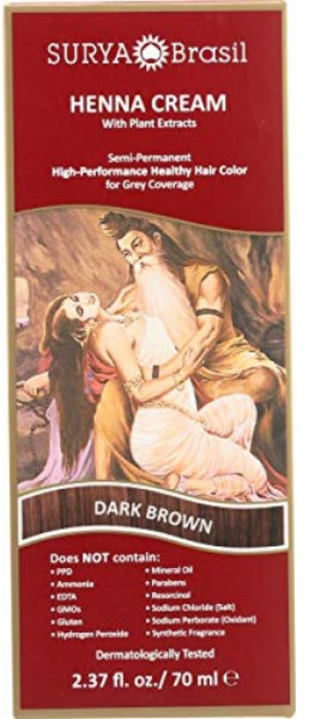 수르야 브라질 제품 헤나 크림 다크 브라운 2.37 유체 온스, 1개