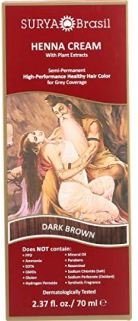 수르야 브라질 제품 헤나 크림 다크 브라운 2.37 유체 온스, 1개 - 쿠팡