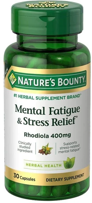 네이처스 바운티 멘탈 퍼티그 & 스트레스릴리프 로디올라 400mg 캡슐 Nature's Bounty Mental Fatigue and Stress Relief, 1개, 30정 - 쿠팡