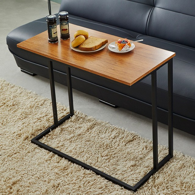 사이드테이블 원목 소파 침대 노트북 보조 미니 이동식 테이블, 화이트프레임(대)800