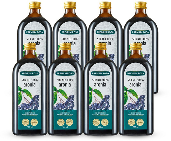 프리미엄로사 아로니아 원액 100% 건강즙 500ml, 8개
