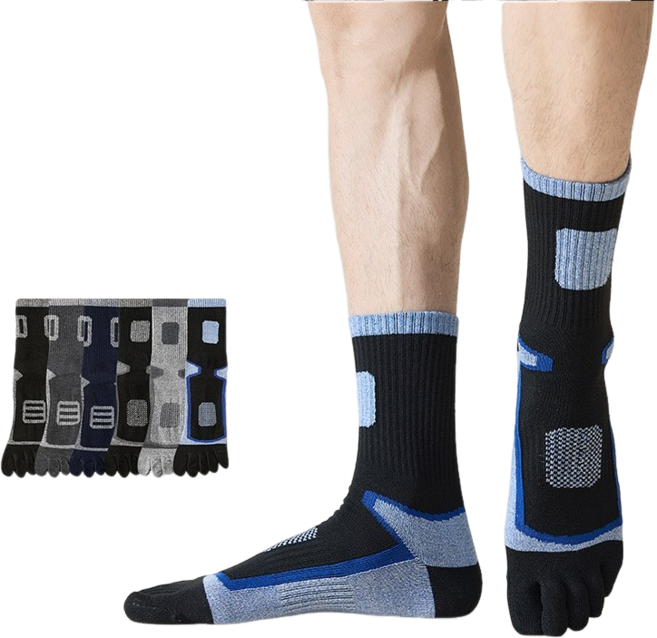 루미또와 남성 땀흡수 중목 발가락양말 6컬레