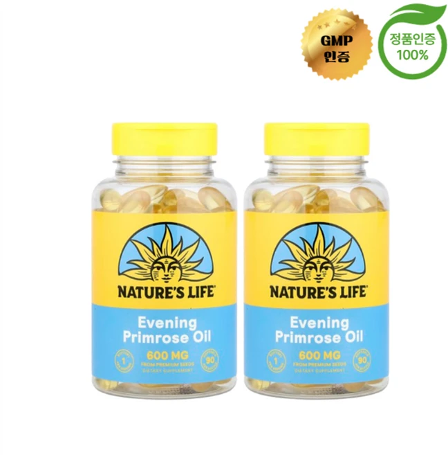 1+1 네이처스 라이프 달맞이꽃 오일 600mg 소프트젤 90정, 2개 - 쿠팡