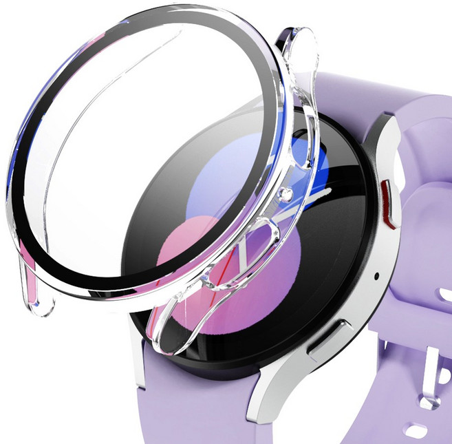 아이엠듀 갤럭시워치 강화유리 풀커버 케이스 하이브리드, 투명클리어