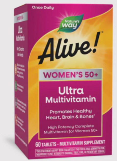 네이쳐스웨이 얼라이브! 원스 데일리 우먼 50+ 울트라 포텐시 멀티-비타민 타블렛, 2개, 60정