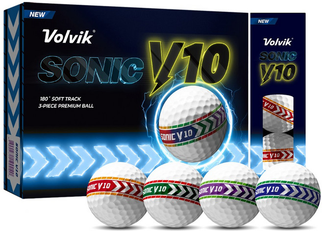 볼빅 골프공 소닉 V10 소프트 트랙 3피스, 멀티(레.그.퍼.블), 3개, 12개입