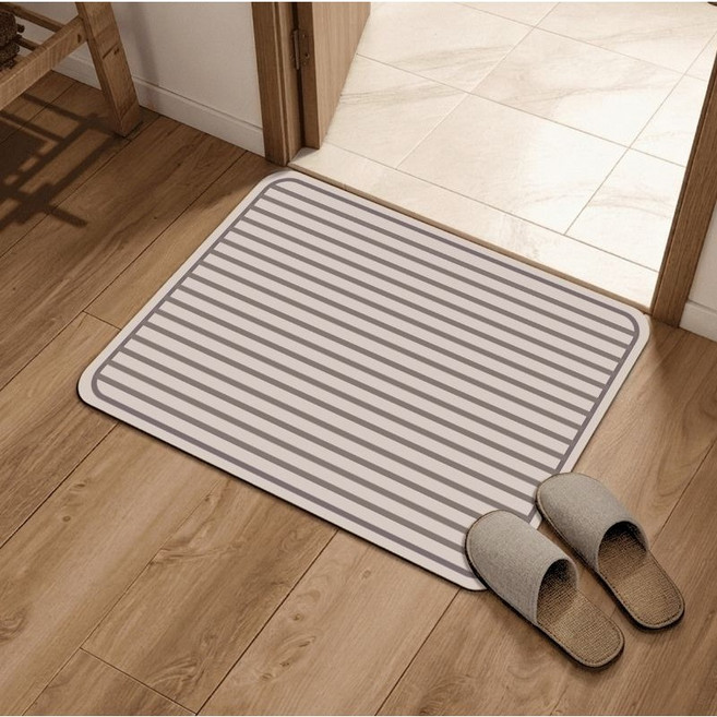 SoftDiary 욕실 규조토 발매트 흡수력 좋은 화장실 앞 발매트, 1개, 초콜릿브라운