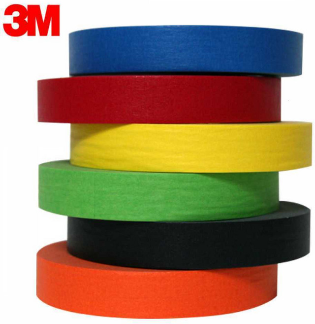 화지 마스킹 테이프 페인트 실리콘 작업용 파랑 빨강 노랑 초록 검정 주황 20mm, 색상, 3M 주황색, 1개