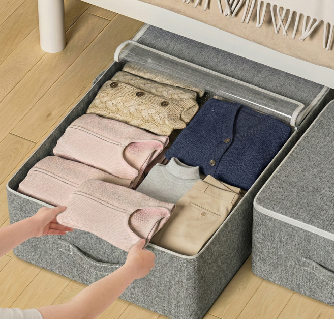 에클라 수납공간창출 침대밑 수납함, 1개, 그레이