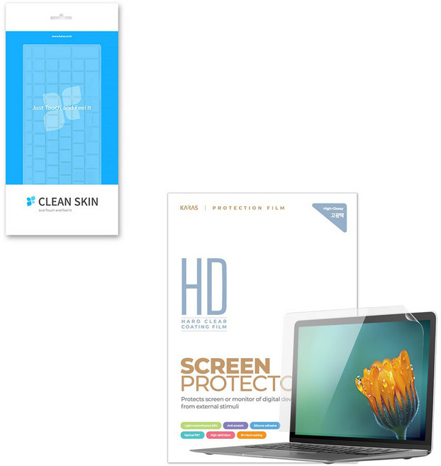 카라스 삼성 NT341XAA NT340XAZ NT370E4K NT370E4Q용 고광택액정필름+노트북키스킨 셋트, 1세트, 복합