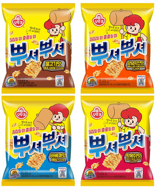 오뚜기 뿌셔뿌셔 X 24개 (불고기 바베큐 양념치킨 떡볶이), 06. 양념치킨 12+불고기 12, 90g