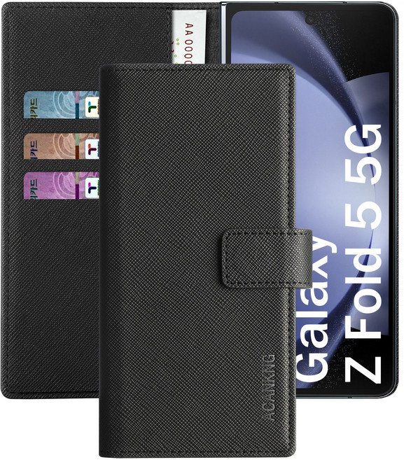 아칸크 삼성 갤럭시 z폴드5 5G 지갑형 가죽 카드수납 다이어리 휴대폰리 케이스 galaxy z fold 5 Leather wallet case 적용