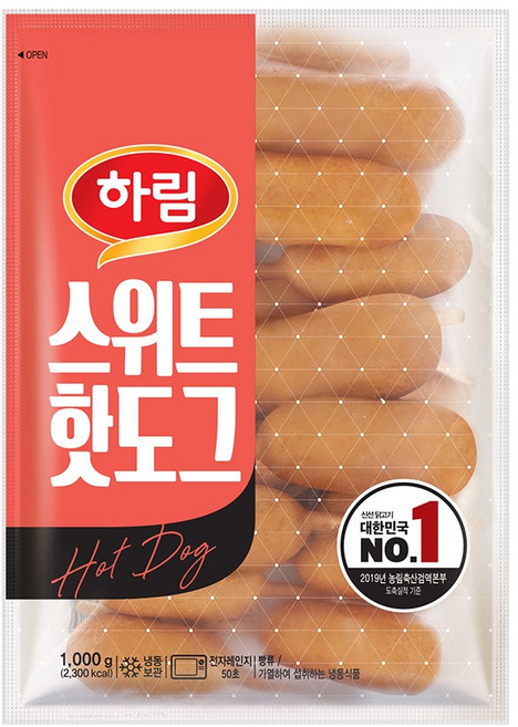 하림 스위트핫도그, 1kg, 1개