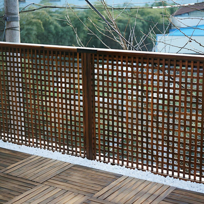 십자무늬 그린모리 나무울타리 펜스 방부목 가림막 정원꾸미기 파티션 테라스 옥상 담벼락 30x90cm, 01.30x90cm