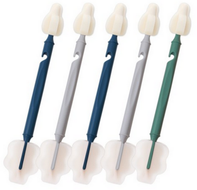 하이비 몽글이 듀얼 젖병 세척 솔 브러쉬 와이드 5p, 1세트, 2.시원한바람