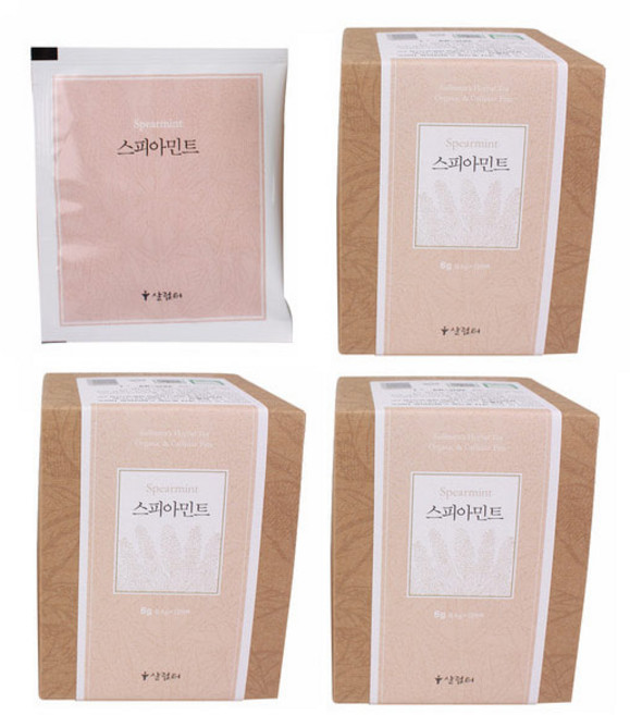 유기농 스피아민트 허브티백 친환경삼각필터, 3박스, 12개입, 500mg