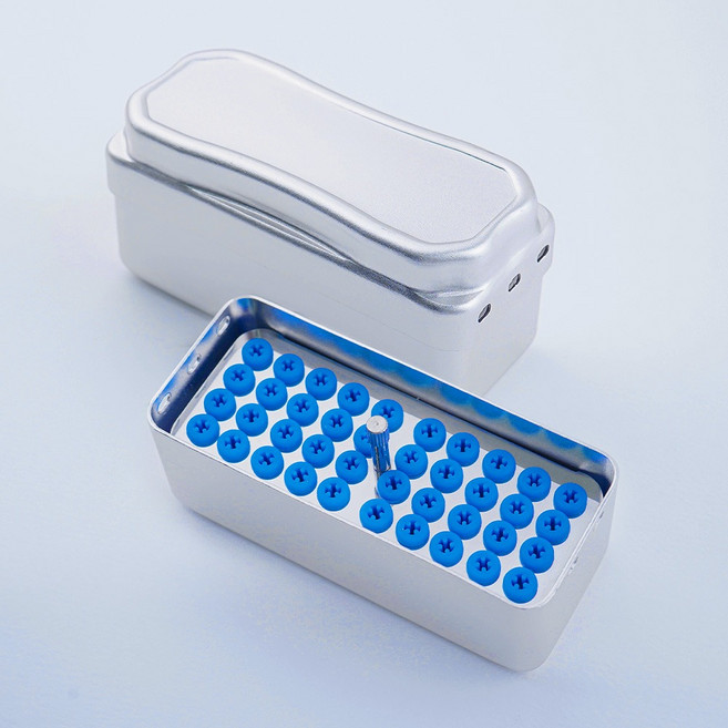 네일스토어 드릴 비트 보관함 세척 틴케이스, 1개, 실버