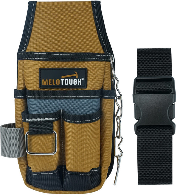 MELOTOUGH 작은 공구 홀더 스냅 클립을 가진 최소한도 일 조직자 공구 주머니 및 칼 홀더 공구집 공구 저장 다용도 펜치 가방, 1개