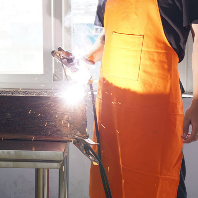 툴릭스 난연소재 용접앞치마 용접용 난연 원단 작업앞치마, 1개, 오렌지