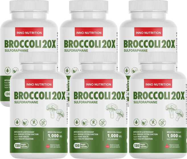 이노뉴트리션 20배농축 브로콜리 설포라판 120캡슐 캐나다 아브마콜, 120정, 6개