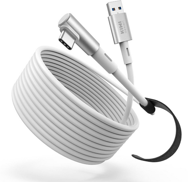 VR 링크케이블 키위 슈퍼스피드 5M 메타 오큘러스 퀘스트 2 3 악세사리, 화이트 5m, 1개