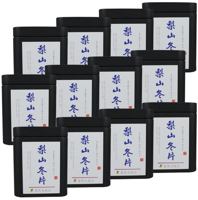 龍源茶品 霜降梨山冬片高山烏龍茶葉 罐裝附提袋, 50g, 1套, 12個裝