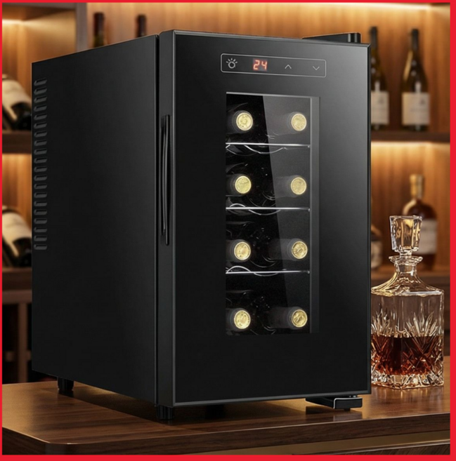 [샤또비노] 고급 와인셀러 맥주 술 냉장고 대형 캐리어 무소음 가정용, 8병 와인셀러