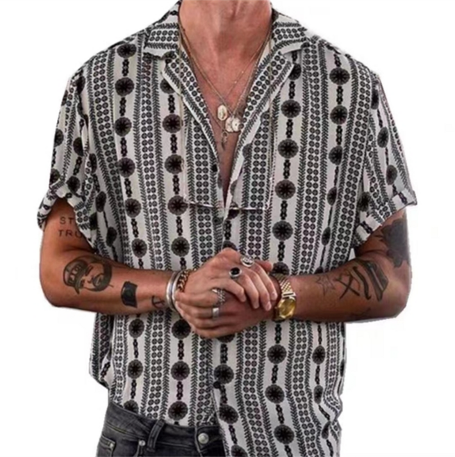 조폭셔츠 남자 건달 깡패 하와이안 셔츠 남방