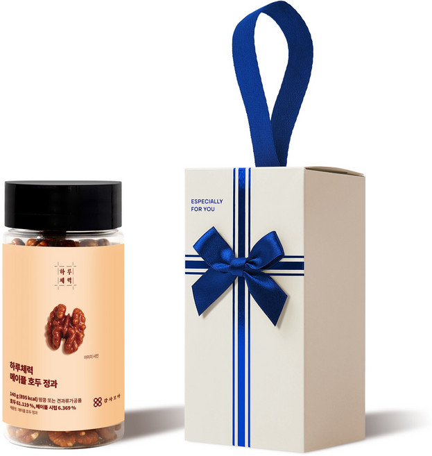 감사모아 호두정과 답례품 호두강정 결혼 조문 선물세트 140g 감사카드 포함 아이보리