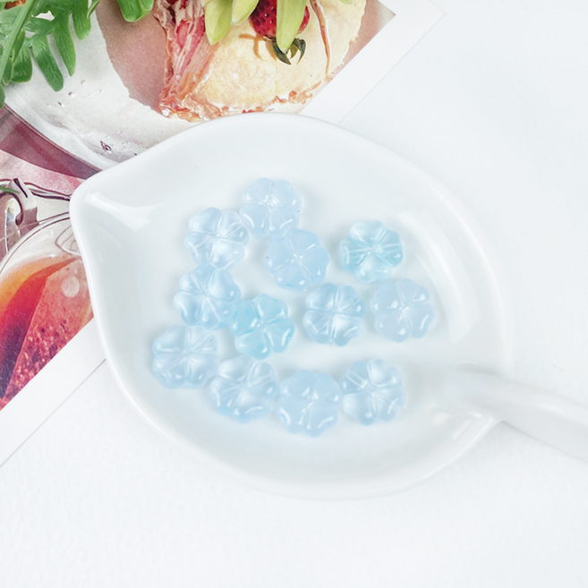 헤세드 10mm 네잎클로버 팔찌비즈 (4개), 스카이블루