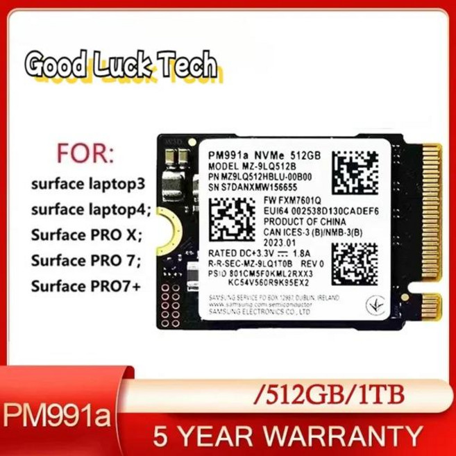 Sams-ung 마이크로소프트 서피스 프로 7 스팀 데크 내부 스테이트 드라이브 PCIe 3.0x4 NVME SSD PM991A 512G 1TB M.2 2230