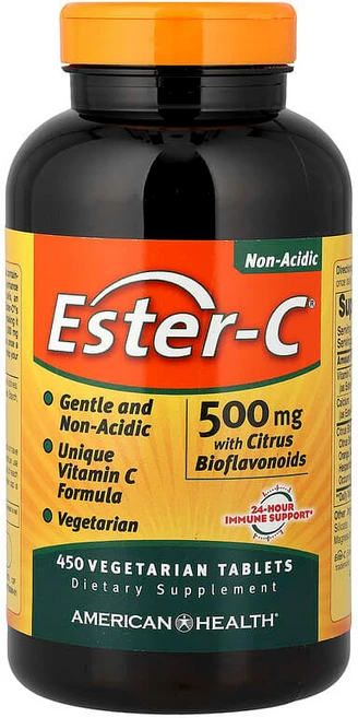 아메리칸 헬스 에스터-C 500mg 위드 시트러스 바이오플라보노이드 450 베지타블렛, 1개, 450정 - 쿠팡