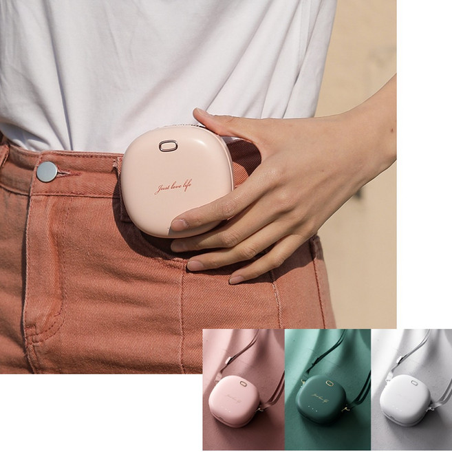 애즈네스트 두손자유 핸즈프리 휴대용 넥스트랩 목걸이 선풍기 클립형가능, 핑크