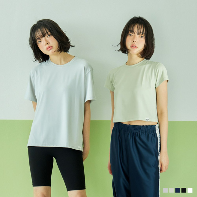 UV차단 흡습속건 기능성 여성 요가 필라테스 반팔티셔츠