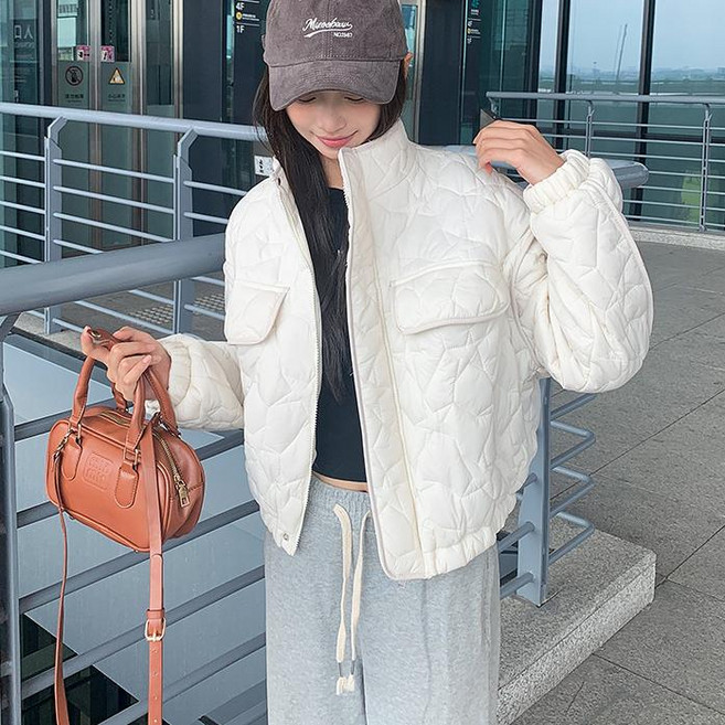 투니스 여성 다이아몬드 패턴 누빔 재킷