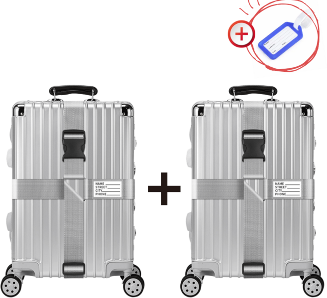 [네임택 무료증정] LIVORA 캐리어 십자밸트 잠금 스트랩 2P