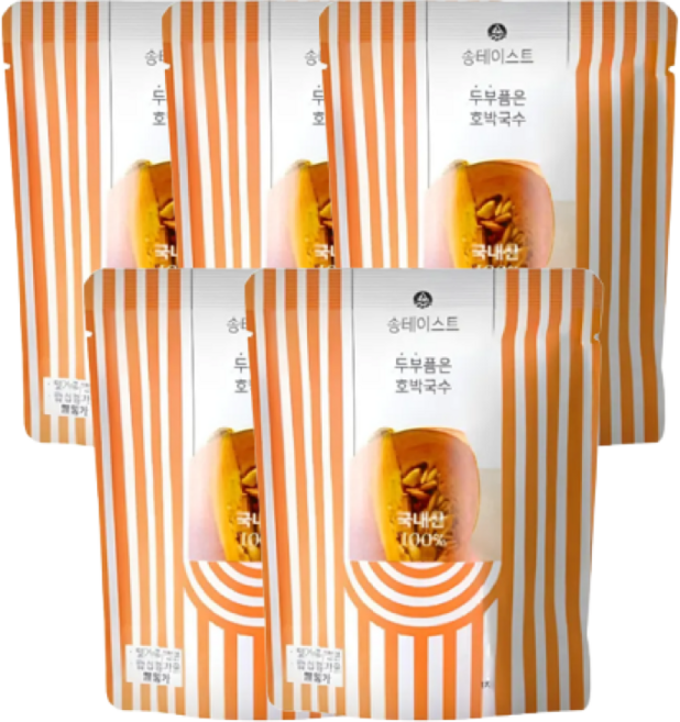 송테이스트 호박국수 저칼로리 간편한 두부 야채 국수 5팩, 호박국수 5팩, 소스 미포함(호박국수만), 5개, 180g