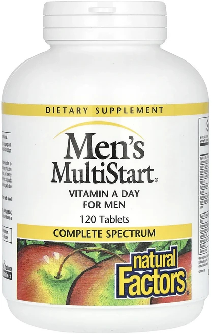 Natural Factors Men's MultiStart 남성용 데일리 비타민A 120정, NaturalFactorsMensMultiStart남성, 1개 - 쿠팡