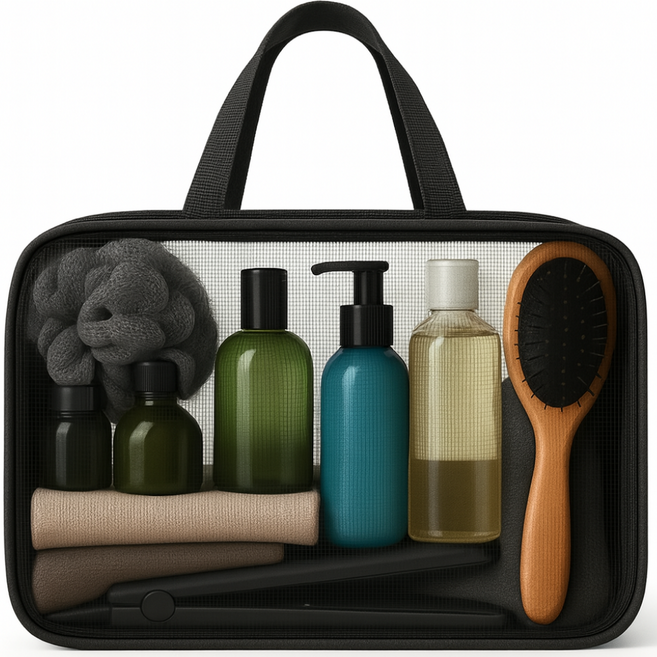 클린캐리 수영가방 빠르게 마르고 물 쏙 빠지는 메쉬백, 블랙