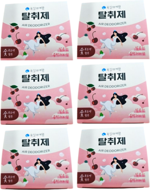 욕실의여왕 다목적 생활 탈취제 본품 블랙체리향, 6개, 230g