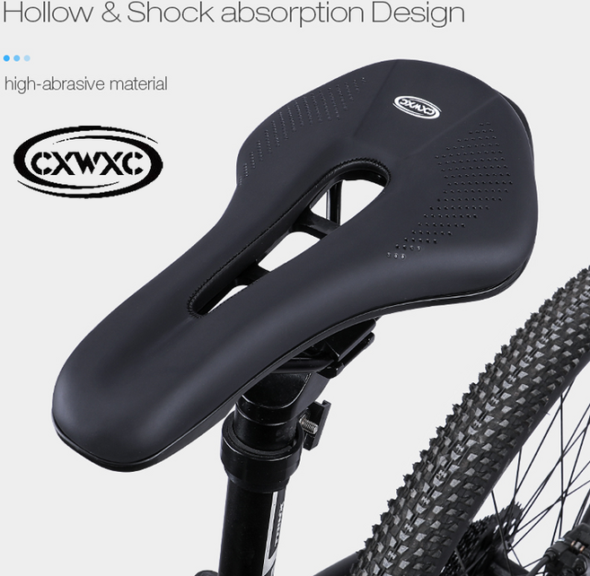 CXWXC 자전거 전립선 보호 안장 새들 쿠션 방수 통풍 크롬레일 MTB 로드, 1개
