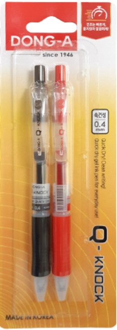 동아교재 속건성 Q노크 볼펜 0.4 혼합 2본