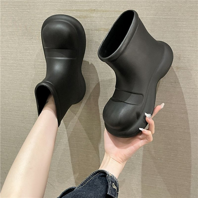 雨鞋女時尚外穿EVA防水鞋短筒雨靴厚底切爾西馬丁靴