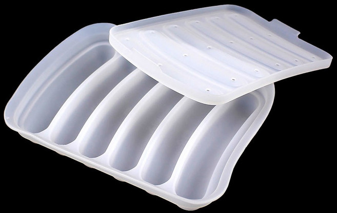 실리콘 세계 핫도그 금형 보완 구운 만들기 베이킹 소시지 DIY 도구 뚜껑, Translucent White