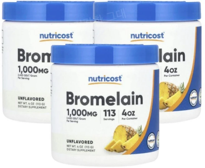 뉴트리코스트 브로멜라인 브로멜린 가루 파우더 113g 3개 브로멜라민 Bromelain - 쿠팡