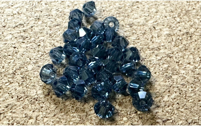 奧地利水晶菱形雕刻珠 墨藍色 3mm 手作飾品配件
