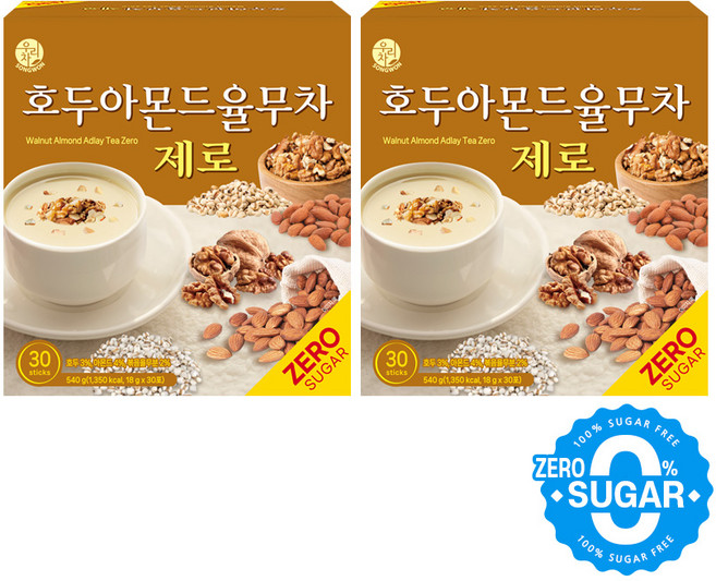 우리차 송원식품 호두아몬드 율무차 제로, 18g, 30개입, 2개