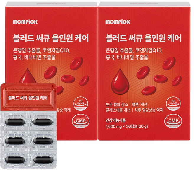 맘픽 블러드 써큐 올인원 혈압 혈당 혈행 콜레스테롤 케어, 2개, 30회분